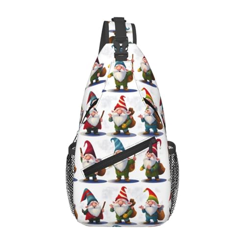 Crossbody Sling Bag Cross Brusttasche Weihnachten Lustige Gnome Sling Rucksack Lässige Taillen-Gürteltasche für Reisen Crossbody Sling Bag Cross Brusttasche Weihnachten Lustige Gnome Sling Rucksack Lässige Taillen-Gürteltasche für Reisen von peiyeety