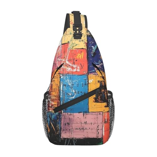 Crossbody Sling Bag Cross Chest Bag Mathe Sling Rucksack Lässige Taillen-Gürteltasche für die Reise von peiyeety
