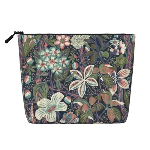 Flowers and Swan Make-up-Tasche aus Kunsthanf, Make-up-Reisetasche aus Kunsthanf, Kosmetiktasche für Frauen und Mädchen von peiyeety