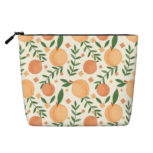 Fresh Flowers Lemon Großes Fassungsvermögen Damen-Make-up-Tasche, tragbar, Reise-Kosmetiktasche von peiyeety