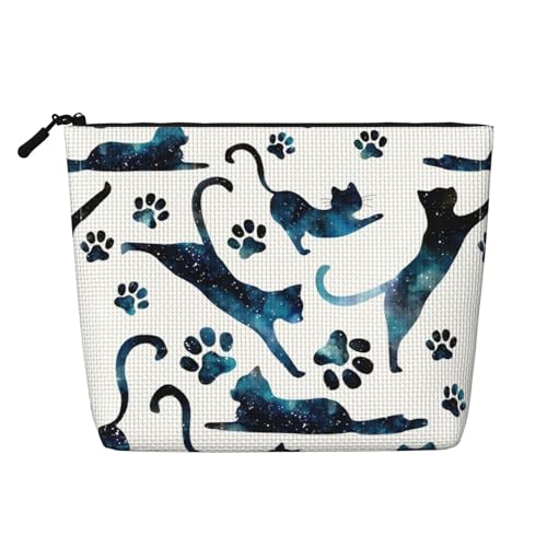 Graue Katze Kunsthanf Make-up-Tasche Kunsthanf Make-up Reisetasche Kosmetiktasche für Frauen und Mädchen von peiyeety