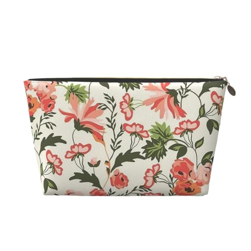 Graue Pusteblumen-Kosmetiktasche aus Leder, tragbar, geeignet für Geschäftsreisen, für Damen und Herren von peiyeety