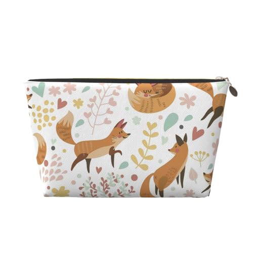 Halborangefarbener tragbarer Kosmetiktaschen-Organizer aus Leder, geeignet für Geschäftsreisen für Damen und Herren von peiyeety