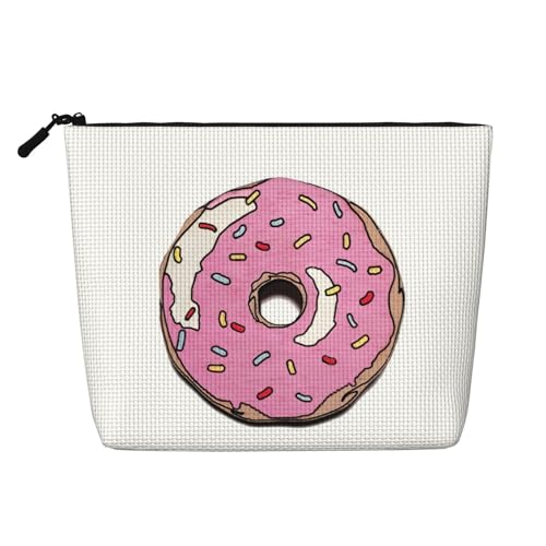 Happy Valentine's Day1 Fake Hemp Kunsthanf Make-up Reisetasche Kosmetiktasche für Frauen und Mädchen von peiyeety