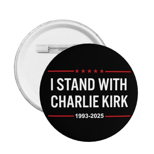 Ich stehe mit Charlie Kirk Button Pins RIP Charlie Kirk Pins und Button Kreis Abzeichen Runde Brust Pin von peiyeety
