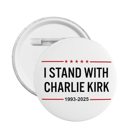 Ich stehe mit Charlie Kirk Button Pins RIP Charlie Kirk Pins und Button Kreis Abzeichen Runde Brust Pin von peiyeety