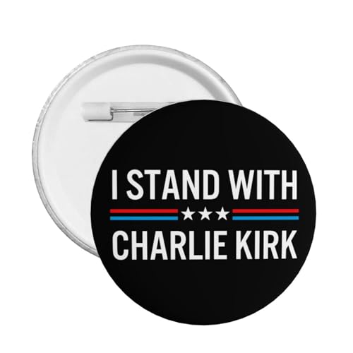 Ich stehe mit Charlie Kirk Button Pins RIP Charlie Kirk Pins und Button Kreis Abzeichen Runde Brust Pin von peiyeety