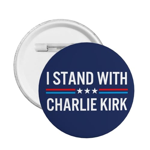 Ich stehe mit Charlie Kirk Button Pins RIP Charlie Kirk Pins und Button Kreis Abzeichen Runde Brust Pin von peiyeety