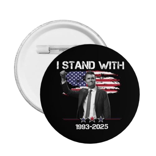 Ich stehe mit Charlie Kirk Button Pins RIP Charlie Kirk Pins und Button Kreis Abzeichen Runde Brust Pin von peiyeety
