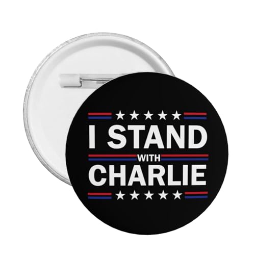 Ich stehe mit Charlie Kirk Button Pins RIP Charlie Kirk Pins und Button Kreis Abzeichen Runde Brust Pin von peiyeety