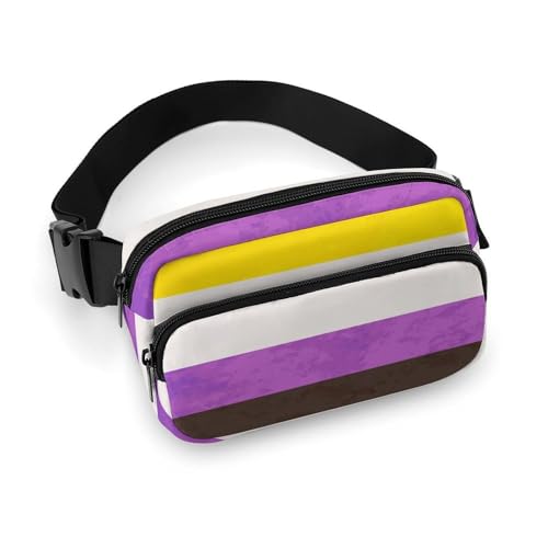Kleine Herrentasche, tragbare Gürteltasche, modische Gürteltasche mit Kleiderdekor und verstellbarem Riemen, Nonbinary Pride Flag Kleine Herrentasche, tragbare Gürteltasche, modische Gürteltasche mit Kleiderdekor und verstellbarem Riemen, Nonbinary Pride Flag von peiyeety