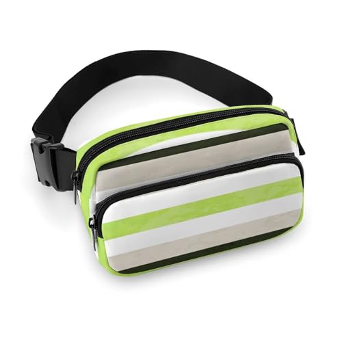 Kleine Herrentasche, tragbare Gürteltasche, modische Gürteltasche mit Kleiderdekor und verstellbarem Riemen mit Agender Pride Flag von peiyeety