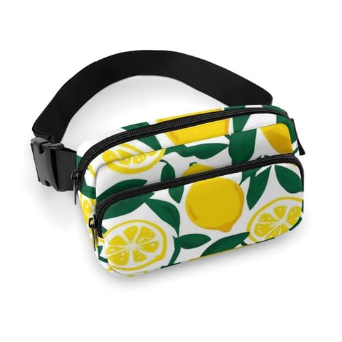 Kleine Packung, tragbare Gürteltasche, modische Gürteltasche mit Kleiderdekor und verstellbarem Riemen für Männer und Frauen, Gelbe Zitrone von peiyeety
