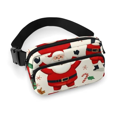 Kleine Packung, tragbare Gürteltasche, modische Gürteltasche mit Kleiderdekor und verstellbarem Riemen für Männer und Frauen, niedlicher Cartoon-Weihnachtsmann von peiyeety