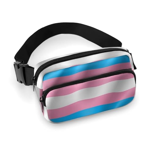 Kleine Packung, tragbare Gürteltasche, modische Gürteltasche mit Kleiderdekor und verstellbarem Riemen für Männer und Frauen mit LGBT-Transgender-Pride-Flagge von peiyeety