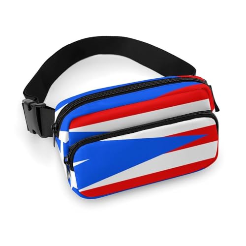 Kleine Packung, tragbare Gürteltasche, modische Gürteltasche mit Kleiderdekor und verstellbarem Riemen für Männer und Frauen mit der Flagge von Puerto Rico von peiyeety