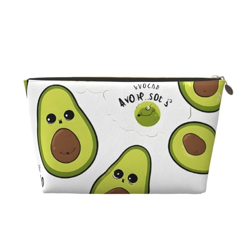 Kosmetiktasche für Damen mit Aufdruck, große Kapazität, Reise-Kosmetiktasche aus Leder, wasserdicht, Kulturbeutel, Geldbörse (Cartoon-Birnen) von peiyeety