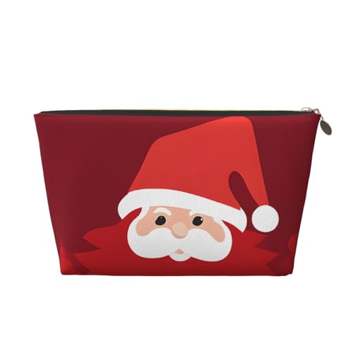 Kosmetiktasche für Damen mit Aufdruck, große Kapazität, Reise-Kosmetiktasche aus Leder, wasserdicht, Kulturbeutel, Geldbörse (Weihnachtsmann) von peiyeety