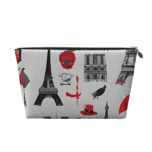 Kosmetiktasche für Damen mit Aufdruck, große Kapazität, Reisekosmetiktasche, wasserdichte Kulturtasche aus Leder, Geldbörse (Französisches Modemodell, Frettchen) von peiyeety