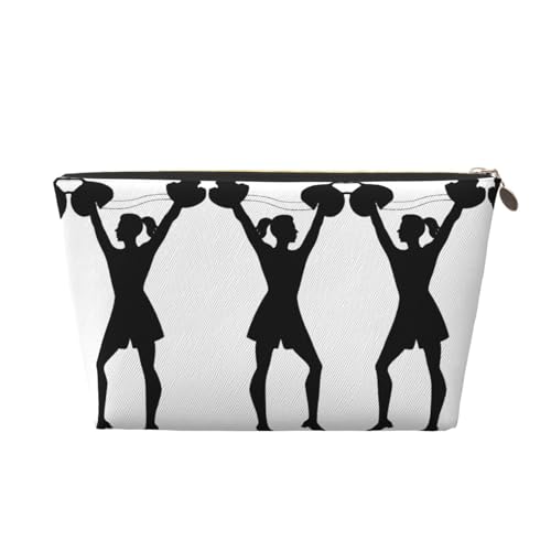 Kosmetiktasche für Damen mit Aufdruck, große Kapazität, Reisekosmetiktasche, wasserdichte Kulturtasche aus Leder (Cheerleader) von peiyeety