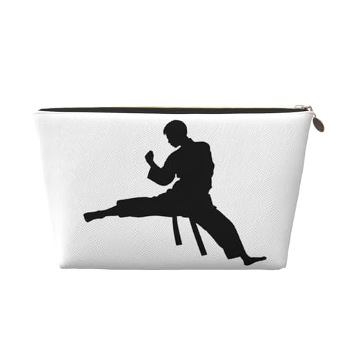 Kosmetiktasche für Damen mit Aufdruck, große Kapazität, Reisekosmetiktasche, wasserdichte Kulturtasche aus Leder (Taekwondo-Kampfsport) von peiyeety