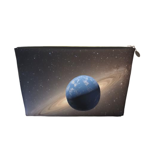 Kosmetiktasche für Damen mit Aufdruck, große Kapazität, Reisekosmetiktasche, wasserdichte Kulturtasche aus Leder (Universum, Milchstraße, Galaxie) von peiyeety