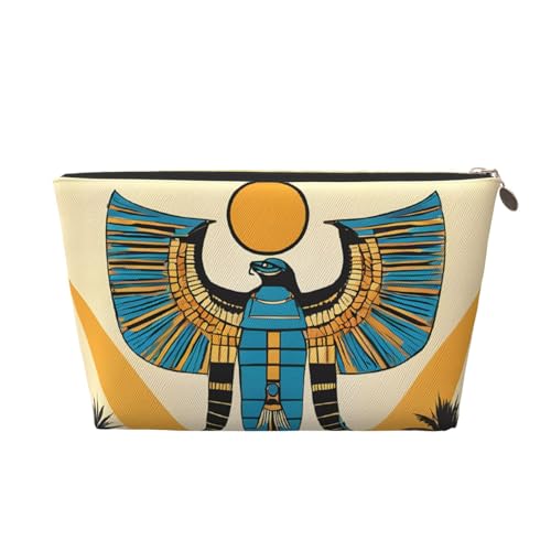Kosmetiktasche für Damen mit Aufdruck, große Kapazität, Reisekosmetiktasche, wasserdichte Kulturtasche aus Leder (ägyptischer Skarabäus) von peiyeety