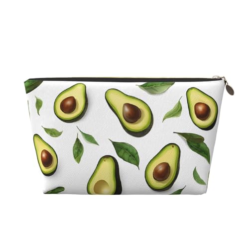 Kosmetiktasche für Damen mit Aufdruck, großes Fassungsvermögen, Reise-Kosmetiktasche aus Leder, wasserdicht, Kulturbeutel, Geldbörse (Avocado) von peiyeety