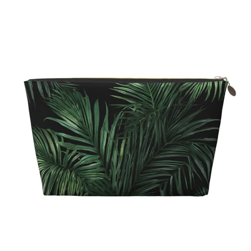 Kosmetiktasche für Damen mit Aufdruck, großes Fassungsvermögen, Reise-Kosmetiktasche aus Leder, wasserdicht, Kulturbeutel, Geldbörse (Bananenblattgrün) von peiyeety