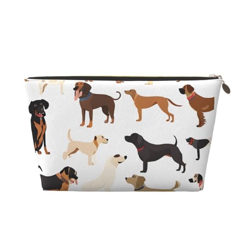 Kosmetiktasche für Damen mit Aufdruck, großes Fassungsvermögen, Reise-Kosmetiktasche aus Leder, wasserdicht, Kulturbeutel, Geldbörse (Beagle-Hund) von peiyeety