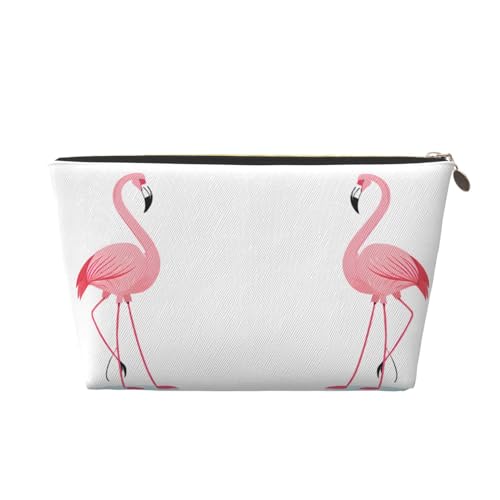 Kosmetiktasche für Damen mit Aufdruck, großes Fassungsvermögen, Reise-Kosmetiktasche aus Leder, wasserdicht, Kulturbeutel, Geldbörse (Flamingo) von peiyeety