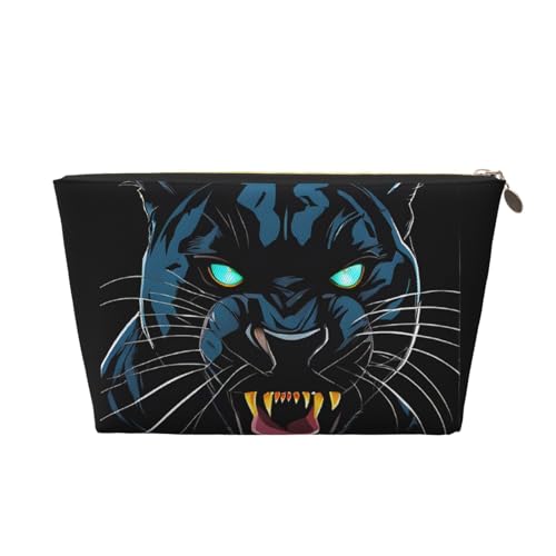 Kosmetiktasche für Damen mit Aufdruck, großes Fassungsvermögen, Reise-Kosmetiktasche aus Leder, wasserdicht, Kulturbeutel, Geldbörse (Leopard) von peiyeety