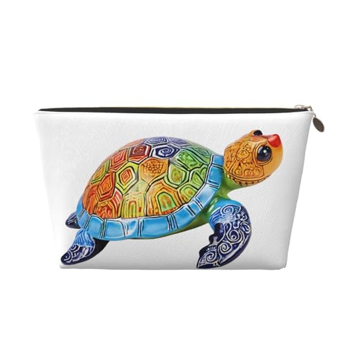 Kosmetiktasche für Damen mit Aufdruck, großes Fassungsvermögen, Reise-Kosmetiktasche aus Leder, wasserdicht, Kulturbeutel, Geldbörse (Meeresschildkröte) von peiyeety