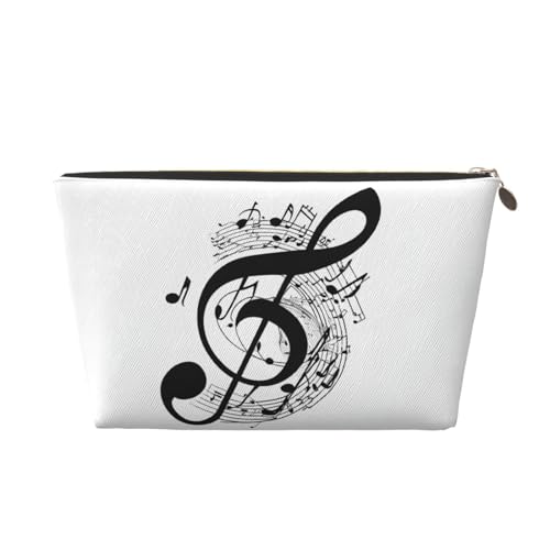 Kosmetiktasche für Damen mit Aufdruck, großes Fassungsvermögen, Reise-Kosmetiktasche aus Leder, wasserdicht, Kulturbeutel, Geldbörse (Musik) von peiyeety