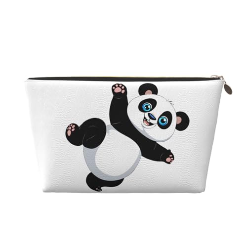 Kosmetiktasche für Damen mit Aufdruck, großes Fassungsvermögen, Reise-Kosmetiktasche aus Leder, wasserdicht, Kulturbeutel, Geldbörse (Pandas) von peiyeety