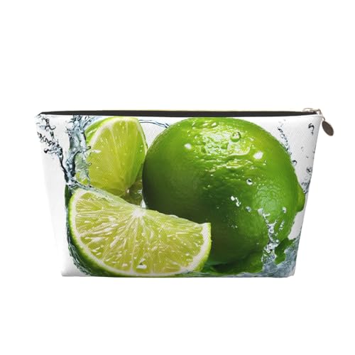 Kosmetiktasche für Damen mit Aufdruck, großes Fassungsvermögen, Reise-Kosmetiktasche aus Leder, wasserdicht, Kulturbeutel, Geldbörse (Zitronenfrucht) von peiyeety