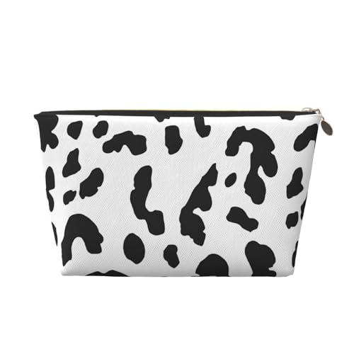 Kosmetiktasche für Damen mit Aufdruck, großes Fassungsvermögen, Reise-Kosmetiktasche aus Leder, wasserdicht, Kulturbeutel, Geldbörse (schwarzer Leopardenmuster) von peiyeety