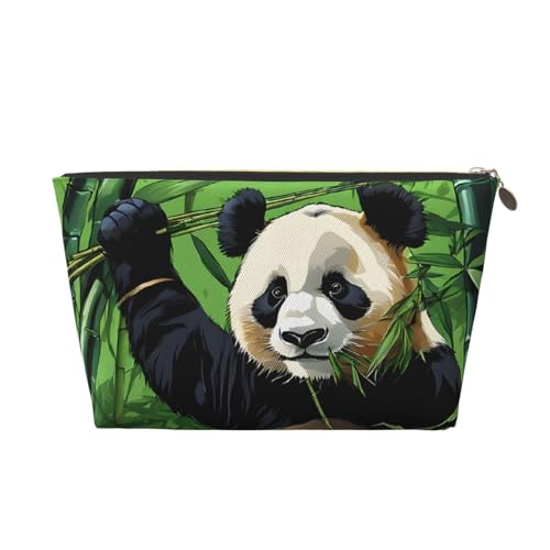 Kosmetiktasche für Damen mit Aufdruck, großes Fassungsvermögen, Reise-Kosmetiktasche aus Leder, wasserdicht, Kulturbeutel (Cartoon-Panda) von peiyeety