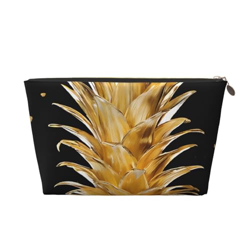 Kosmetiktasche für Damen mit Aufdruck, großes Fassungsvermögen, Reise-Kosmetiktasche aus Leder, wasserdicht, Kulturbeutel (Goldkiefer) von peiyeety