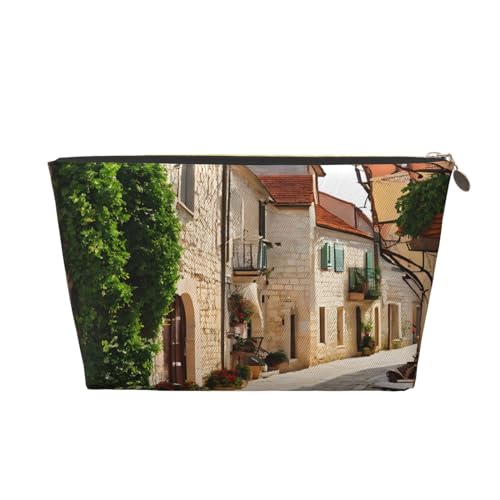 Kosmetiktasche für Damen mit Aufdruck, großes Fassungsvermögen, Reise-Kosmetiktasche aus Leder, wasserdicht, Kulturbeutel (Italien, Toskana) von peiyeety
