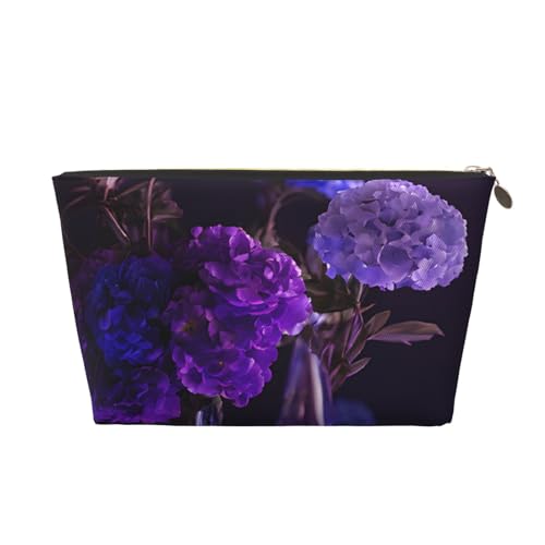 Kosmetiktasche für Damen mit Aufdruck, großes Fassungsvermögen, Reise-Kosmetiktasche aus Leder, wasserdicht, Kulturbeutel (Purple Beauty Butterfly) von peiyeety