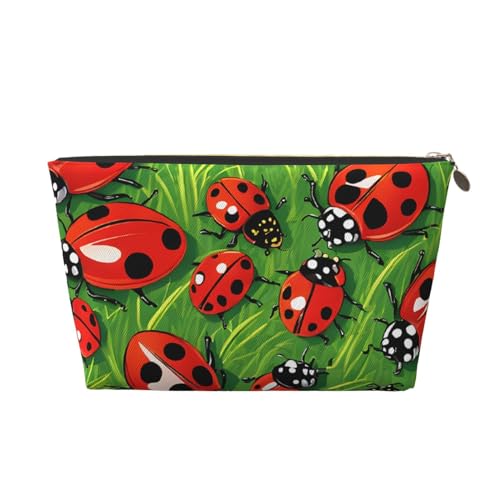 Kosmetiktasche für Damen mit Aufdruck, großes Fassungsvermögen, Reise-Kosmetiktasche aus Leder, wasserdicht, Kulturbeutel (roter Marien) von peiyeety