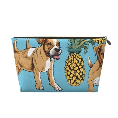 Kosmetiktasche für Damen mit Aufdruck, großes Fassungsvermögen, Reisekosmetiktasche aus Leder, wasserdicht, Kulturbeutel, Geldbörse (Chihuahua-Hund, Kiefer) von peiyeety