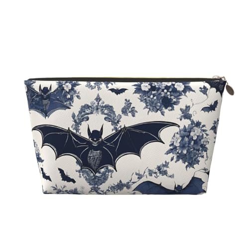 Kosmetiktasche für Damen mit Aufdruck, großes Fassungsvermögen, Reisekosmetiktasche aus Leder, wasserdicht, Kulturbeutel, Geldbörse (Fledermausmuster) von peiyeety