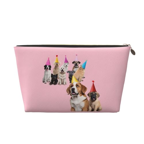 Kosmetiktasche für Damen mit Aufdruck, großes Fassungsvermögen, Reisekosmetiktasche aus Leder, wasserdicht, Kulturbeutel, Geldbörse (Französischer Bulldoggen-Aufdruck) von peiyeety