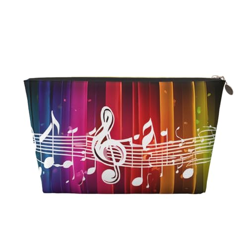 Kosmetiktasche für Damen mit Aufdruck, großes Fassungsvermögen, Reisekosmetiktasche aus Leder, wasserdicht, Kulturbeutel, Geldbörse (Musiknote) von peiyeety