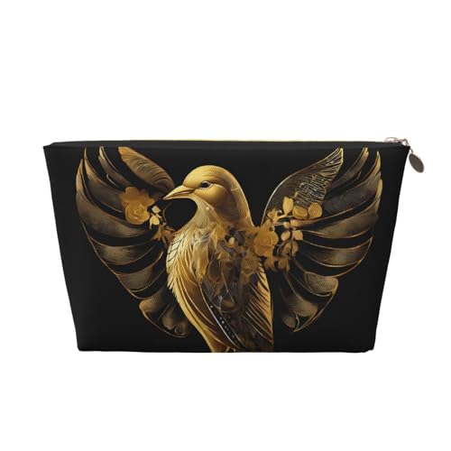 Kosmetiktasche für Damen mit Aufdruck, großes Fassungsvermögen, Reisekosmetiktasche aus Leder, wasserdicht, Kulturbeutel, Geldbörse (Phoenix) von peiyeety