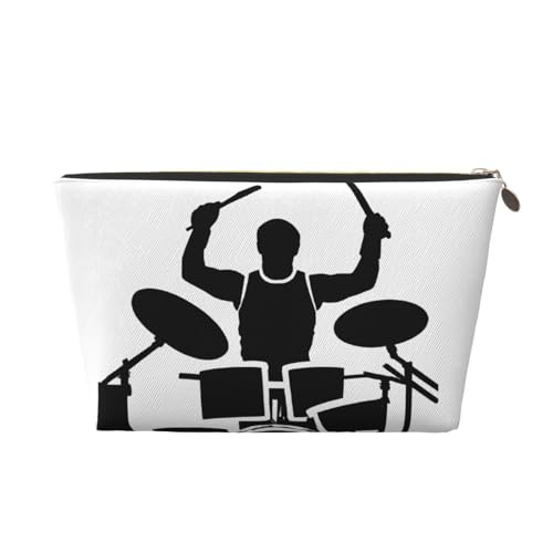 Kosmetiktasche für Damen mit Aufdruck, großes Fassungsvermögen, Reisekosmetiktasche aus Leder, wasserdicht, Kulturbeutel, Geldbörse (Schlagzeuger) von peiyeety