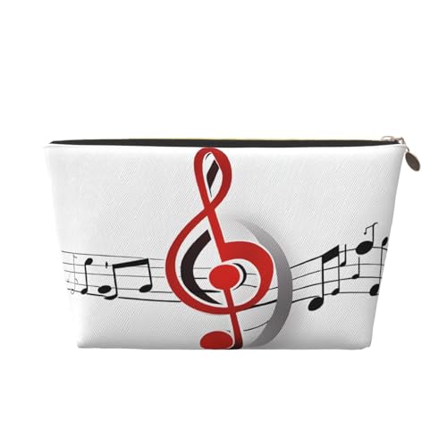 Kosmetiktasche für Damen mit Aufdruck, großes Fassungsvermögen, Reisekosmetiktasche aus Leder, wasserdicht, Kulturbeutel, Geldbörse (farbige Musik) von peiyeety