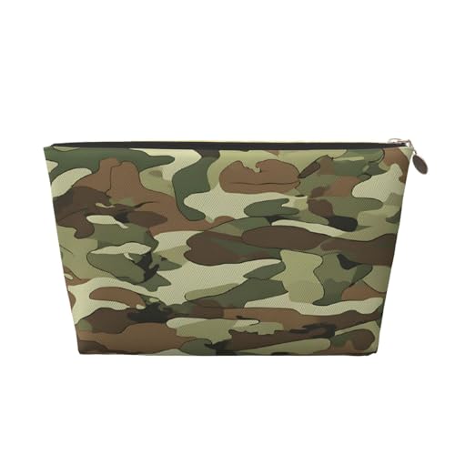 Kosmetiktasche für Damen mit Aufdruck, großes Fassungsvermögen, Reisekosmetiktasche aus Leder, wasserdicht, Kulturbeutel (Tigerstreifen-Camouflage) von peiyeety